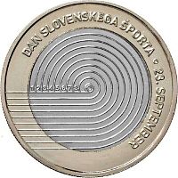 Монета 3 евро День словенского спорта. Словения 2023 UNC