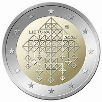 Памятная монета 2 евро Соломенные сады. Литва 2024 UNC