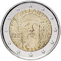 Памятная монета 2 евро Эмиль Силланпяя. Финляндия 2013 UNC