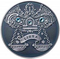 Серебряная монета 20 рублей в капсуле Весы. Беларусь 2015 UNC