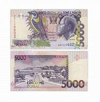 Подлинная банкнота 5000 добра. Сан-Томе и Принсипи, 1996 г. в. Купюра UNC (без обращения)