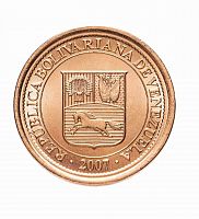 Памятная монета 5 сентимо. Венесуэла, 2007 г. в. Монета в состоянии UNC (без обращения)