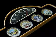 Набор из 4-х серебряных монет 999 пробы Советские ретро автомобили. Ниуэ 2010 PF