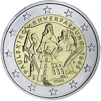 Монета 2 евро 175-летие Конституции Паульскирхе. Германия F 2024 UNC