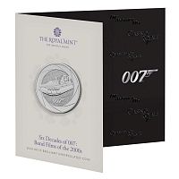 Памятная монета 5 фунтов в буклете Q-boat. Джеймс Бонд - агент 007. Великобритания 2024 BU