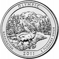 Монета 25 центов Олимпик. Национальные парки. США D 2011 UNC