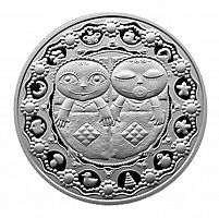 Монета 1 рубль Знаки зодиака - Близнецы. Беларусь 2009 Proof