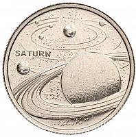 Памятная монета 1 куруш Сатурн. Солнечная система. Турция, 2022 г. в. Монета в состоянии UNC