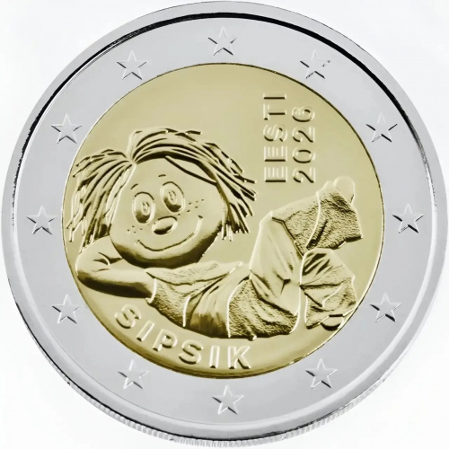 Памятная монета 2 евро Сипсик Эстония 2026 UNC
