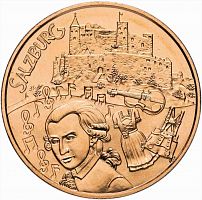 Монета 10 евро Зальцбург. Федеральные земли Австрии. Австрия 2014 UNC