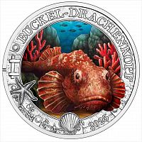 Памятная монета 3 евро Рыба-камень. Светящаяся морская жизнь. Австрия 2025 UNC