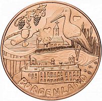 Монета 10 евро Бургенланд. Федеральные земли Австрии. Австрия 2015 UNC