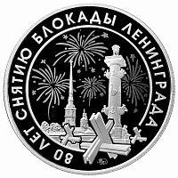 Жетон 80 лет снятию блокады Ленинграда. ММД Россия 2024 UNC