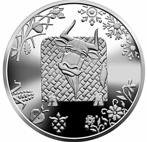 Памятная монета 5 гривен Год Быка. Украина, 2021 г. в. Proof Памятная монета 5 гривен Год Быка. Украина, 2021 г. в. Proof
