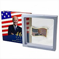 Памятная монета 50 центов в футляре-рамке Джо Байден. Фиджи 2021 UNC