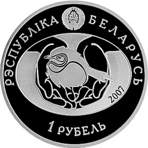 Монета 1 рубль Соловей. Беларусь 2007 Proof фото 2 Монета 1 рубль Соловей. Беларусь 2007 Proof фото 2