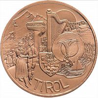 Монета 10 евро Тироль. Федеральные земли Австрии. Австрия 2014 UNC