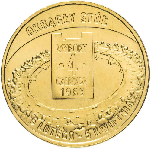 Памятная монета 2 злотых Выборы 1989 года. Польша 2009 UNC