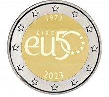 Памятная монета 2 евро 50 лет членства в Европейском Союзе. Ирландия 2023 UNC