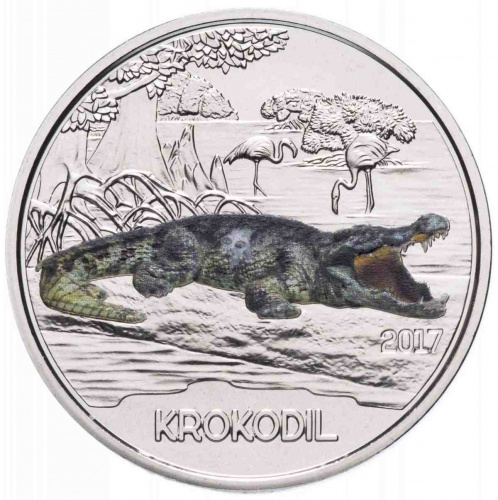 Монета 3 евро Крокодил. Красочные животные. Австрия 2017 UNC Монета 3 евро Крокодил. Красочные животные. Австрия 2017 UNC