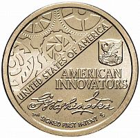 Монета 1 доллар Первый патент. Американские инновации. Р. США 2018 UNC