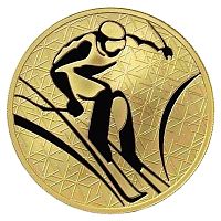 Монета 200 рублей Горнолыжный спорт. Зимние виды спорта. ММД 2010 PF