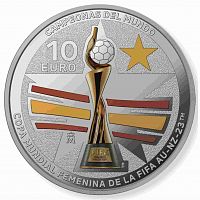 Серебряная монета (27 г) 10 евро Чемпионат мира по футболу среди женщин. Испания 2023 PF