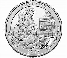 Монета 25 центов Остров Эллис. Национальные парки. США D 2017 UNC