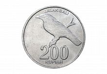 Памятная монета 200 рупий Балийский скворец, Индонезия, 2003 г. в. Монета в состоянии XF (из обращения)