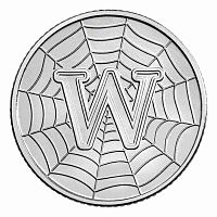 Монета 10 пенсов Буква W - WWW паутина (World Wide Web). Английский алфавит. Великобритания 2018 UNC