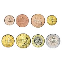 Годовой набор из 8-ми евро монет. Греция UNC