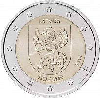 Монета 2 евро Видземе. Латвия 2016 UNC