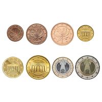 Годовой набор из 8-ми евро монет. Германия UNC