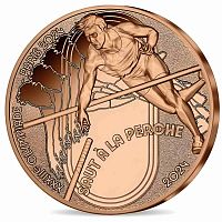 Монета 1/4 евро Прыжки с шестом. Олимпиада в Париже 2024. Франция 2024 UNC