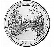Монета 25 центов Чикасо. Национальные парки. США D 2011 UNC