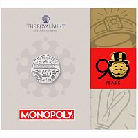 Памятная монета 50 пенсов в буклете Монополия. Великобритания 2025 BU