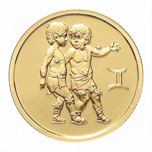 Монета 50 рублей Близнецы. Знаки зодиака. ММД 2004 UNC