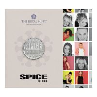 Памятная монета 5 фунтов Spice Girls в буклете. Легенды музыки. Великобритания 2026 BU
