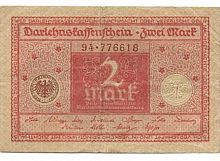Банкнота 2 марки. Германия 1920 VF-XF