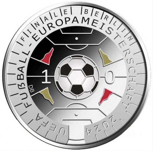 Монета 11 евро Чемпионат Европы по футболу 2024. Германия 2024 PL