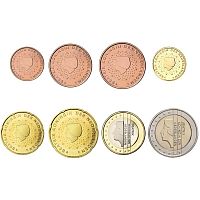 Годовой набор из 8-ми евро монет. Нидерланды UNC