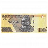 Коллекционная банкнота 100 долларов. Зимбабве 2020 aUNC