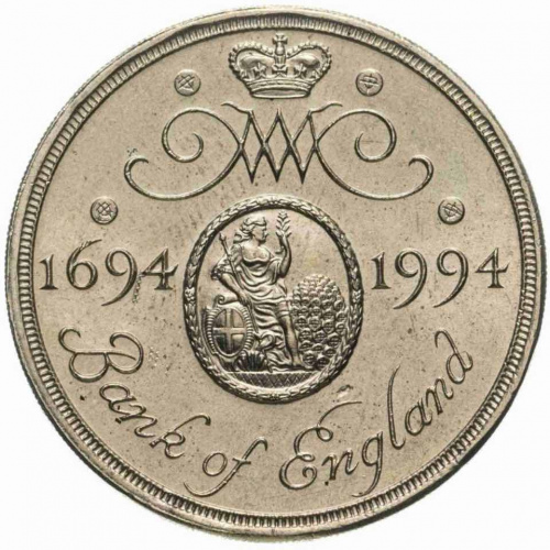 Монета 2 фунта 300 лет Банку Англии. Великобритания 1994 UNC фото 2