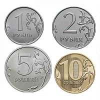 Набор из 4-х монет 1, 2, 5 и 10 рублей. ММД. Россия 2023 UNC