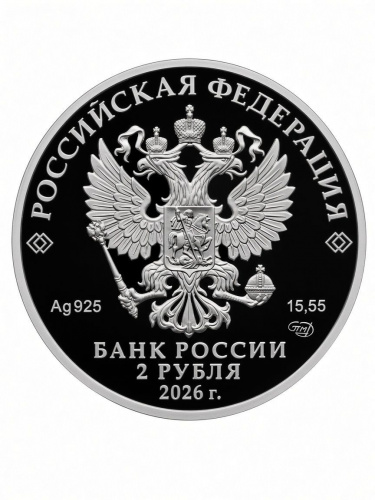 Монета серебряная 2 рубля Очковая гага СПМД Россия 2026 Proof фото 2 Монета серебряная 2 рубля Очковая гага СПМД Россия 2026 Proof фото 2